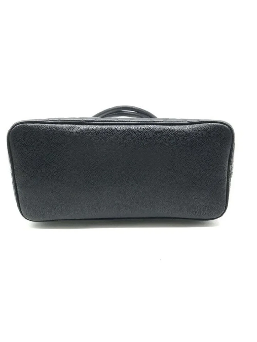 Chanel CC Logo Caviar Leather Medallion Tote Bag Black